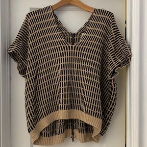 Free people short sleeve sweater with zipper